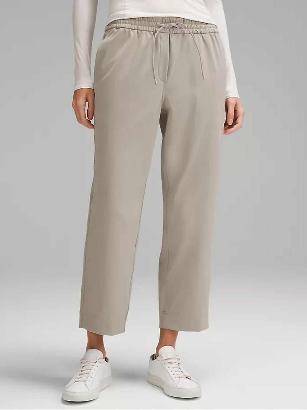 lululemon athletica Straight Leg Drawstring Pants in Light Taupe